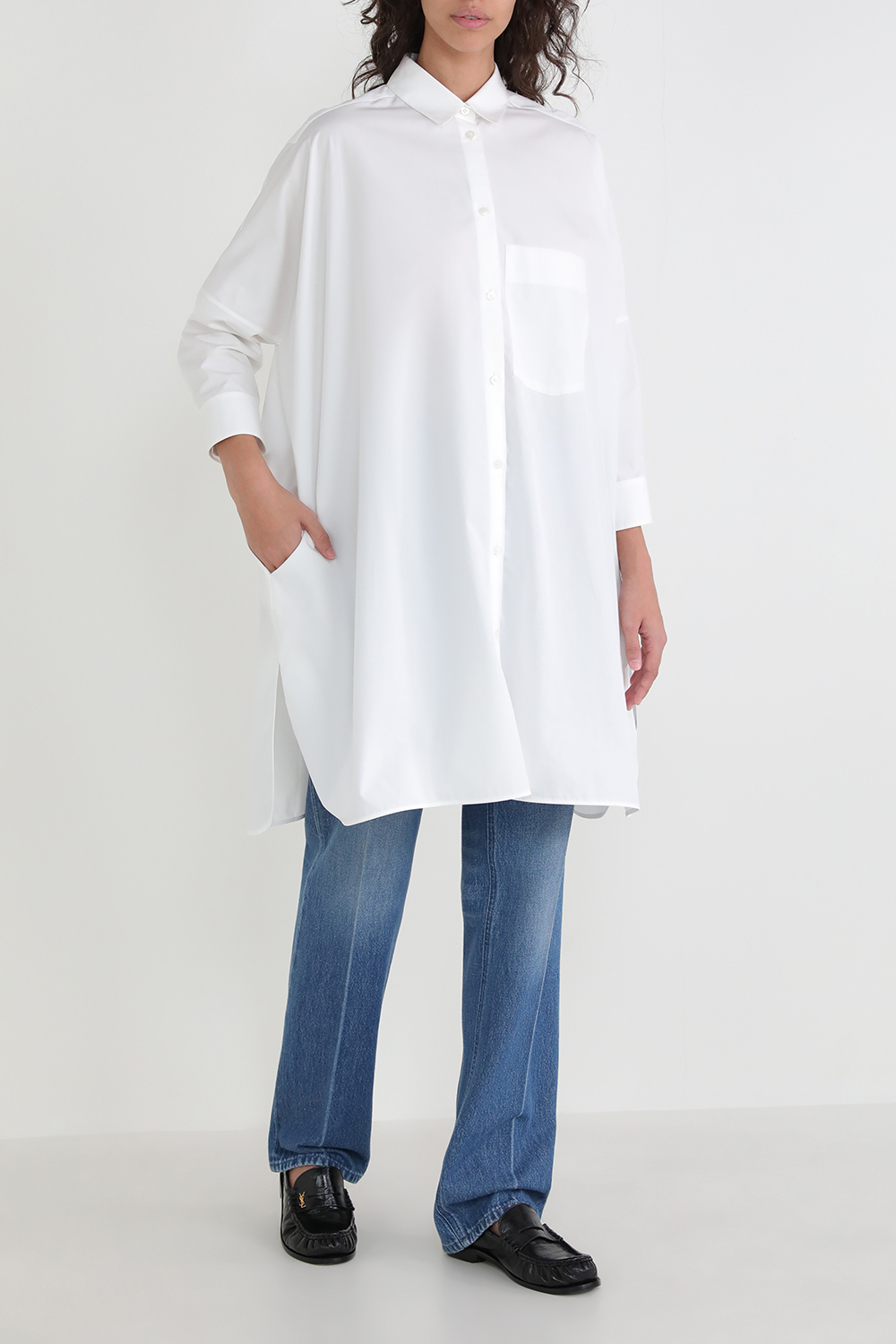 חולצה מכופתרת ארוכה אוברסייז